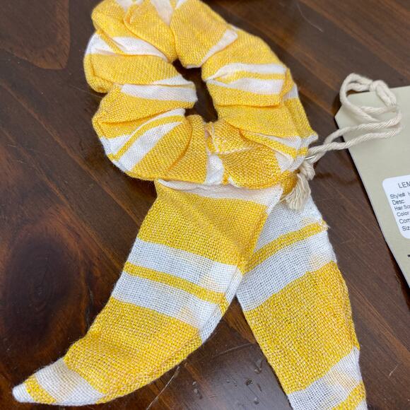 LemLem Gold Yellow Stripe Doro Hair Scrunchie NWT Handmade - Picture 2 of 6